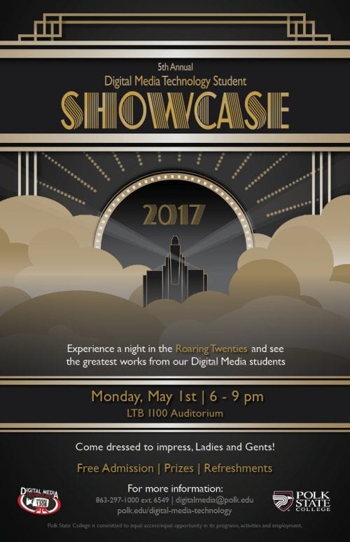 Flyer for the 2017 Digital Media Showcase