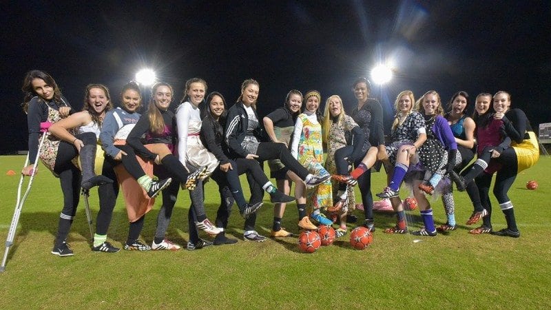 Members of the Polk State soccer team started their season with a Spring Fling just after midnight on Feb. 1, the day the NJCAA permits practices to begin.