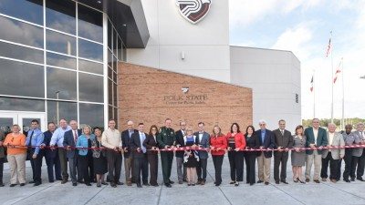 Polk State President Eileen Holden, as well as past and present members of Polk County's legislative delegation and numerous other local leaders, gathered on Friday, Jan. 8, to cut the ribbon at the Polk State Center for Public Safety.