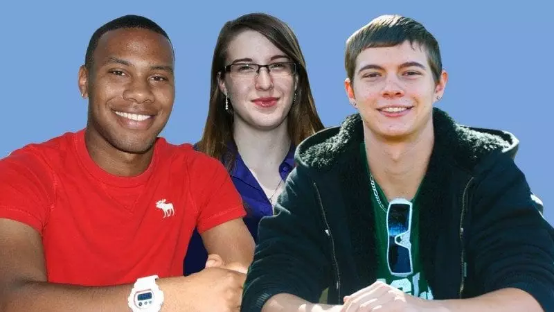 From left, Cameron Gadson, Jennifer Gougeon and Dustin Powell, three members of Polk State Lakeland Gateway to College's first graduating class.