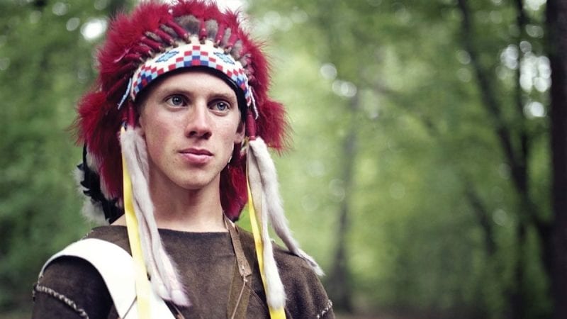 "Boy Scouts and Indians" features the photography of Rod Fincannon, who found inspiration for his exhibit in the Boy Scouts' honor society, the Order of the Arrow. Members of the Order of the Arrow dress in Native American clothing and perform Native American dances and songs.