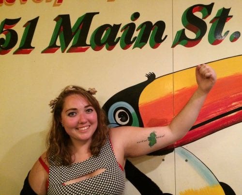 Polk State student Shannon Caswell shows off her Ireland tattoo while in Bundoran, County Donegal.