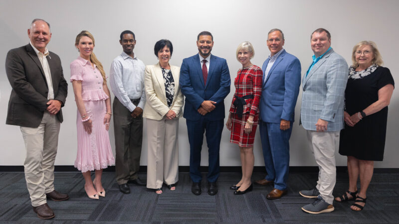 District Board of Trustees with President Kamoutsas and Interim President Kerr