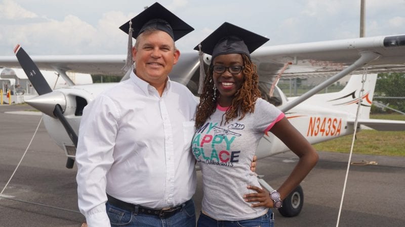 Robert Gerber and Olivia Lisbon are the first to graduate from Polk State's Bachelor of Science in Aerospace Sciences program.