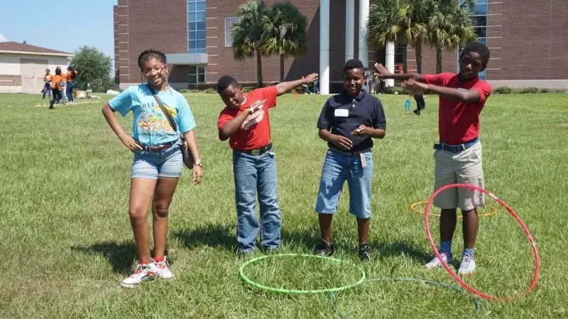 Students from Sandhill Elementary recently visited Polk State Lakeland as part of the Student Activities and Leadership Office's Kids on Campus program.