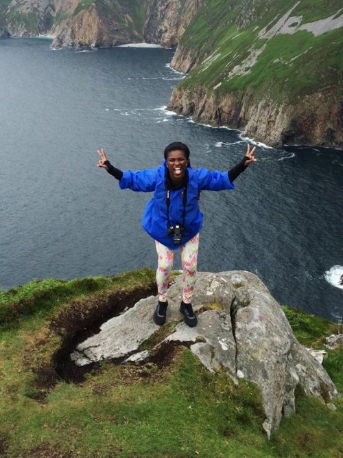 Polk State student Michelle Eady on the cliffs on Sliabh Liag.