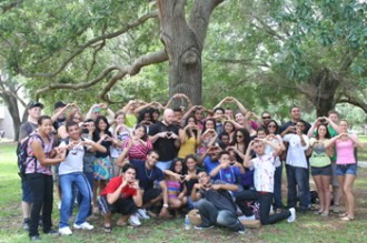 After the Nutella & Peanut Butter Eating Contest, students gathered for a group photo, sending their love to Joe Palacios, Christian Rodriguez and Esteban Zavala.