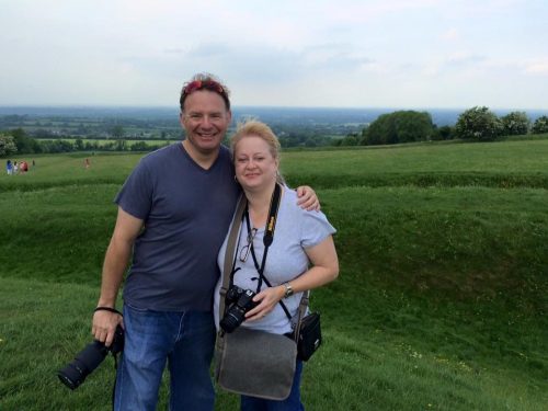 Polk State student Susan Fallows and her husband, Rob Raff, stand at the Hill of Tara.