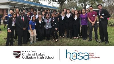 Polk State Chain of Lakes Collegiate High School HOSA students