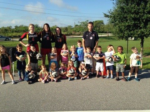 Polk State volleyball players and coaches recently visited South McKeel Academy during Career Week.