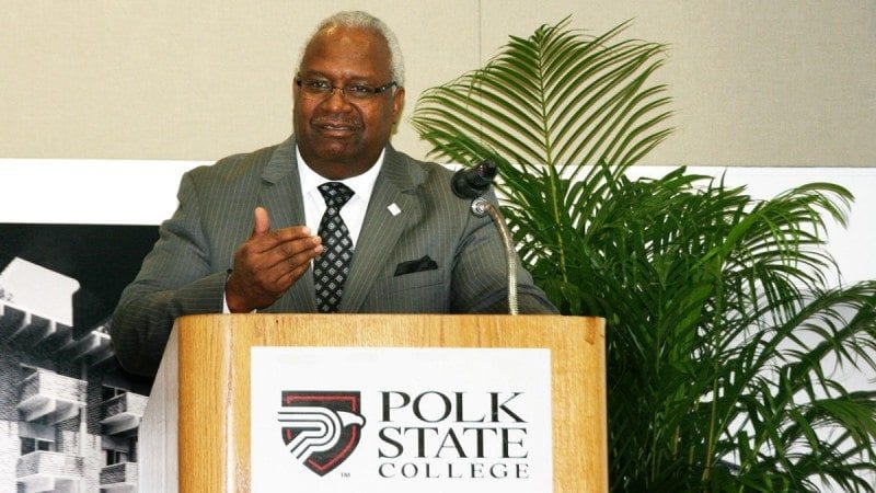 Anthony James, a Polk State Distinguished Alumnus who held high-level positions with an Atlanta-based utility company, was the speaker at Polk State's Dr. Martin Luther King Jr. Celebration Luncheon on Wednesday.