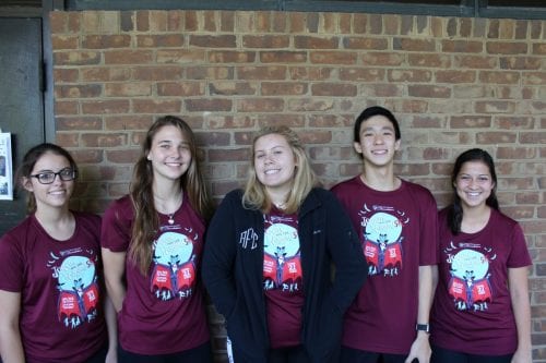 Twin Day turned into Quintuplet Day for (left to right) juniors Kari Snow, Kaitlyn Kelley, Avery Fox, Harrison Chen, and Veronica Aviles.