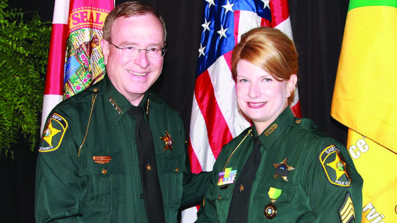 Sgt. Christen Shea has received the Meritorious Service Medal from Polk County Sheriff Grady Judd for her work in growing Polk State's Criminal Justice offerings.