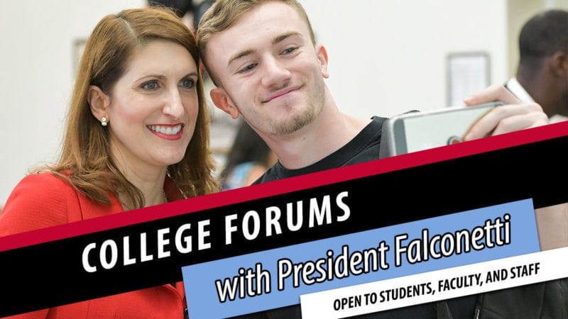 President Falconetti with student