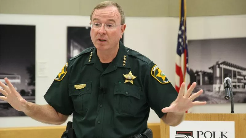 Polk County Sheriff Grady Judd spoke at Tuesday's Graduate Polk breakfast at Polk State Winter Haven.