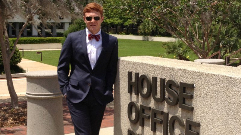 Polk State graduate Alexander Price is interning in Rep. John Wood's office this semester.