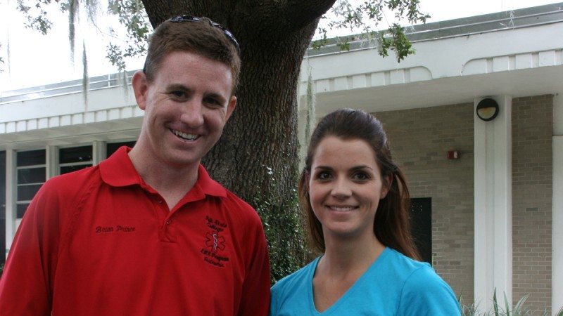 Brian Prince and Rachel Radford have been recognized as the Polk State EMS Program's Instructor and Preceptor of the Year, respectively. Both are alumni of the program.