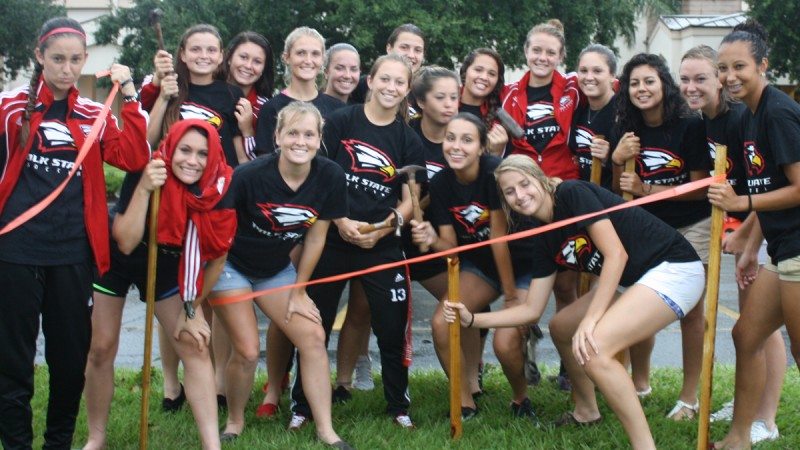 Polk State's soccer team recently helped with a fundraiser for kidsPACK, which provides weekend meals to lower-income children.