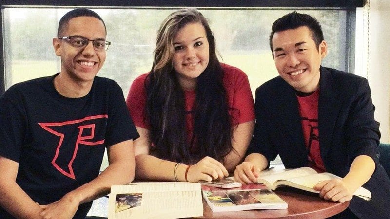 From left, Polk State Lakeland Student Government Association Vice President Xavier Santiago, Secretary Jessie Seaman and President Chris Ly.