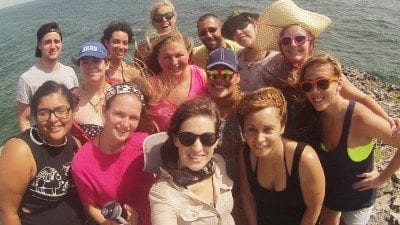 A group of 11 Polk State students recently studied in the Bahamas. Front row from left Kaitlyn Perez, Alyssa St. Hilaire, Art Professor Holly Scoggins, Ami Rivera, Kyndil Rogers; second row from left, Krystal LaDonna, Amanda Tripp, Mariannette Figueroa, Brittany Killingsworth; back row from left, Bret Covey, Clarissa Gonzalez, Carolyn, the students' International Field Studies guide, Biology Professor Anthony Cornett, and Charissa Karr.