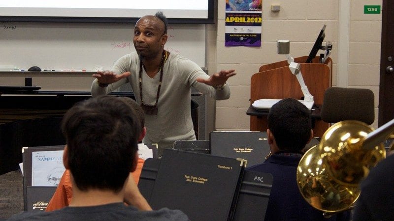 Grammy-nominated Omar Sosa led a workshop with music students at Polk State Winter Haven on Wednesday.