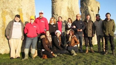 Students and faculty members from Polk State recently traveled to England to participate in an archaeological dig at Stonehenge led by researcher David Jaques, fourth from left.