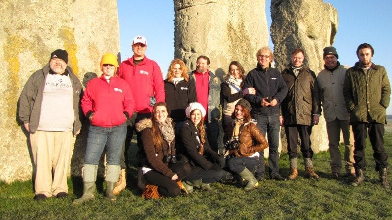 Students and faculty members from Polk State recently traveled to England to participate in an archaeological dig at Stonehenge led by researcher David Jaques, fourth from left.