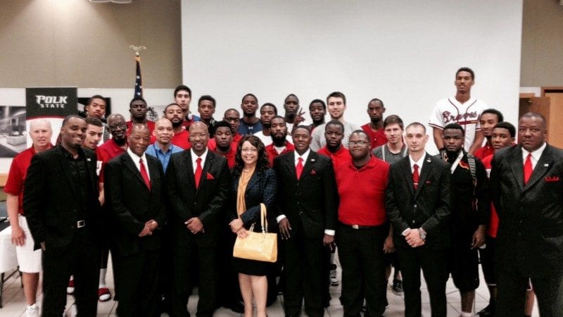 Members of Polk State's basketball and baseball teams attended the Student African American Brotherhood's recent luncheon to focus on building personal character.